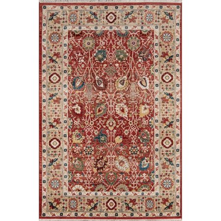 MOMENI Lenox Traditional Area Rug, Red - 2 ft. 3 in. x 8 ft. Runner LENOXLE-04RED2380